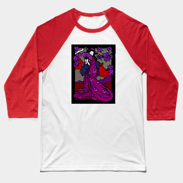 Geisha No. 2 (Color) Baseball T-Shirt by LefTEE Designs